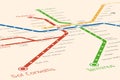 Abstract metro or subway map design template.