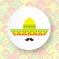 Abstract Mexican face with large mustache