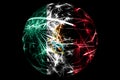 Abstract Mexico sparkling flag, Christmas holiday ball concept isolated on black background