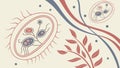 Abstract Microbes with Organic Flowing Lines - Biology & Science, vector design Generative AI Royalty Free Stock Photo