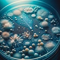 Abstract Microbial Artistic Representation in Petri Dish Royalty Free Stock Photo