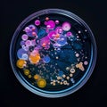 Abstract Microbial Artistic Representation in Petri Dish Royalty Free Stock Photo