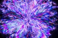Abstract micrograph of a burst of lavender lysine crystals. Royalty Free Stock Photo