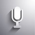 Abstract microphone paper style icon