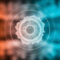 Abstract Microscopic Organism or Digital Cell Structure with Vibrant Orange and Blue Gradient Royalty Free Stock Photo