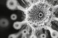 Abstract microscopic view of a virus or cell structure in monochrome Royalty Free Stock Photo
