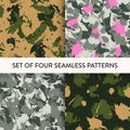 Abstract military repeat pattern collection. Royalty Free Stock Photo