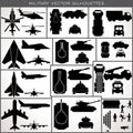 Abstract Military Silhouettes. Vector Collection Royalty Free Stock Photo