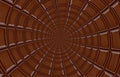 Abstract milk chocolate round spiral made of chocolate bar. Twirl abstract. Chocolate background pattern.Dark chocolate spiral