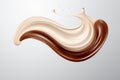 Abstract milk and chocolate wave splash background for versatile design projects Royalty Free Stock Photo