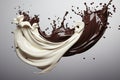 Abstract milk and chocolate wave splash for versatile design projects and creative backgrounds Royalty Free Stock Photo
