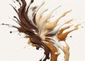 Abstract milky white chocolate, illustration.