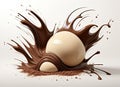Abstract milky white chocolate, illustration.