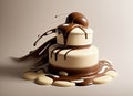 Abstract milky white chocolate, illustration.