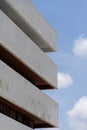 Abstract minimal architecture background with white concrete ceiling corners under clear blue sky mexico Royalty Free Stock Photo