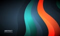 Abstract minimal background with colored dynamic wave shapes. Graphic design background template with colorful curve Royalty Free Stock Photo