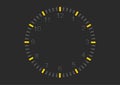 Abstract minimal clock on dark wall