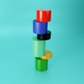 Abstract minimal 3D cylinder object design. can be used for workflow layout, chart, number options, presentation, web design.