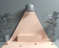 Abstract Minimal Empty Podium Under Light Lamp Concept Background 3d Render