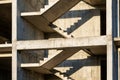 Abstract minimal geometric architecture pattern. Concrete stairs in building construction site. House construction Royalty Free Stock Photo