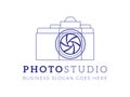 Abstract Minimal Photographer Logo with Camera for Photo Studio Royalty Free Stock Photo