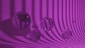 Abstract minimal scene with glass balls on purple background. high quality 3d render