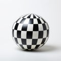 Abstract Minimalism: Black And White Checkered Ball On White Background Royalty Free Stock Photo