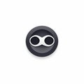 Abstract Minimalism Eyeglasses Logo: Dark Silver Rubber With Intense Emotional Expression