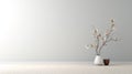 Abstract Minimalism Honeysuckle In Empty Room - 3840x2160 Royalty-free Stock Photo Royalty Free Stock Photo