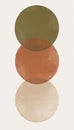 An abstract minimalist artwork featuring three overlapping large circles of varying sizes