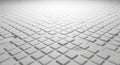 Abstract White 3D Grid of Cubes with Depth of Field Effect background texture Royalty Free Stock Photo