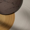 Abstract minimalist composition with overlapping textured circles in brown and wood tones Royalty Free Stock Photo