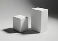 Abstract minimalist composition of two white rectangular forms in studio lighting Royalty Free Stock Photo