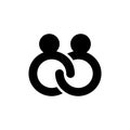 Minimalist Simple People Connection Abstract Circle Shape Silhouette Icon Design Royalty Free Stock Photo