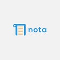 Abstract minimalist letter N for nota note logo icon vector Royalty Free Stock Photo