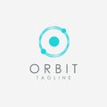 Abstract minimalist motion orbit logo icon vector template
