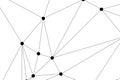 Abstract minimalist network structure with connected nodes and lines in black and white Royalty Free Stock Photo