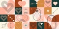 Abstract minimalist Valentine\'s Day pattern background