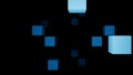 Abstract minimalistic background with colorful cubes fly towards the screen. Design. Interface of old fashioned Royalty Free Stock Photo