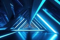 Abstract minimalistic blue futuristic corridor background. Royalty Free Stock Photo