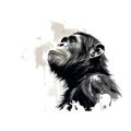 Abstract Minimalistic Chimp Asking For Food Vector Artwork Royalty Free Stock Photo