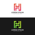 Abstract minimalistic H letter clean logo sign vector icon