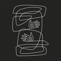 Abstract minimalistic hands. Vector art. Black and white. Royalty Free Stock Photo