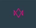 Minimalistic logo icon linear pink symbol pattern your company