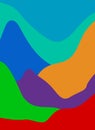 Abstract minimalistic mountain landscape of bright rainbow colors. Wall art. vector illustration