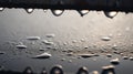 Abstract minimalistic rain drops, water beads on edge ready to drip down - generative AI