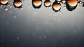 Abstract minimalistic rain drops, water beads on edge ready to drip down - generative AI