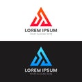 Abstract minimalistic triangle logo icon polygon sign vector design