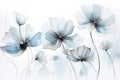 Abstract minimalistic watercolor flowers, delicate botanical floral background.