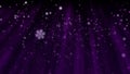 Abstract Miracle Dark Purple Shine Blurry Burst Light From The Top And Snowflakes Falling Down